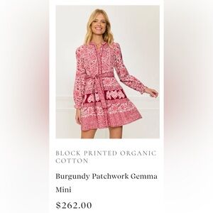 Burgundy Patchwork Mini Dress